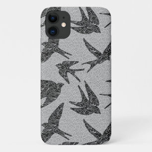 Japanse zwaluw in vlucht, houtskool & lichtgrijs Case-Mate iPhone case