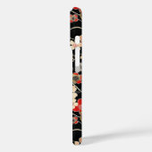 Japanse Zwarte Bloempatroon met Monogram Case-Mate iPhone Case (Achterkant / Links)