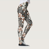Japanse zwarte en rode Floral Leggings (Rechts)