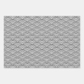 Japanse zwarte en witte geometrische patronen inpakpapier vel (Voorkant 3)