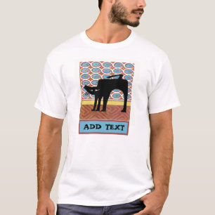Japanse zwarte kattenprinter t-shirt