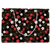 Japanse zwarte Sakura Cherry Blossom Flowers Groot Cadeauzakje (Achterkant)