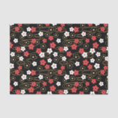 Japanse zwarte Sakura Cherry Blossom Flowers Tissuepapier (Voorkant)