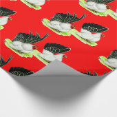 Japanse zwarte witte bantams cadeaupapier (Hoek)