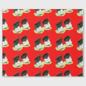 Japanse zwarte witte bantams cadeaupapier (Vlak)