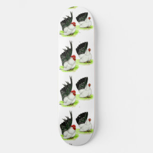 Japanse zwarte witte bantams persoonlijk skateboard