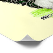 Japanse zwarte witte bantams poster (Hoek)