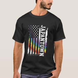 Japantown Verenigde Staten Distressed Regenboog VS T-shirt