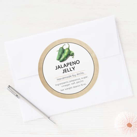 Japapeno Jelly Canning Jar Label (Envelop)