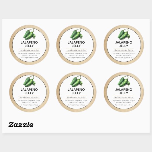 Japapeno Jelly Canning Jar Label (Vel)