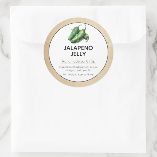 Japapeno Jelly Canning Jar Label (Tas)