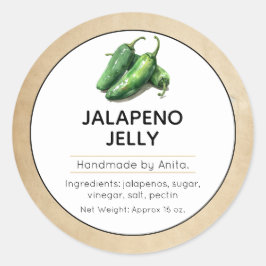 Japapeno Jelly Canning Jar Label