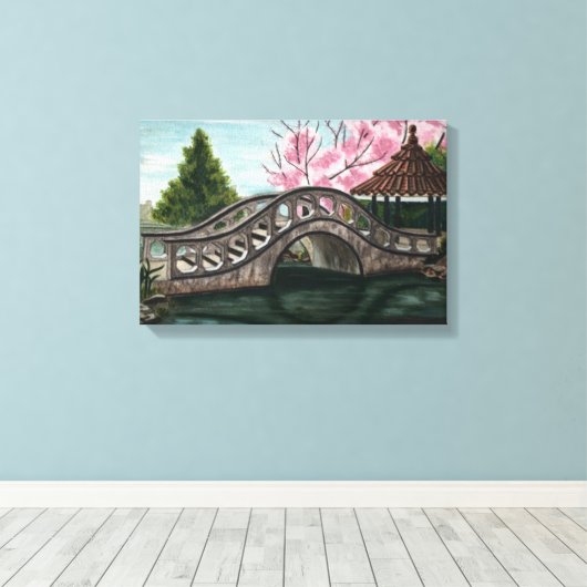 Japenese Garden Stretched Canvas Print (Insitu (Houten vloer))
