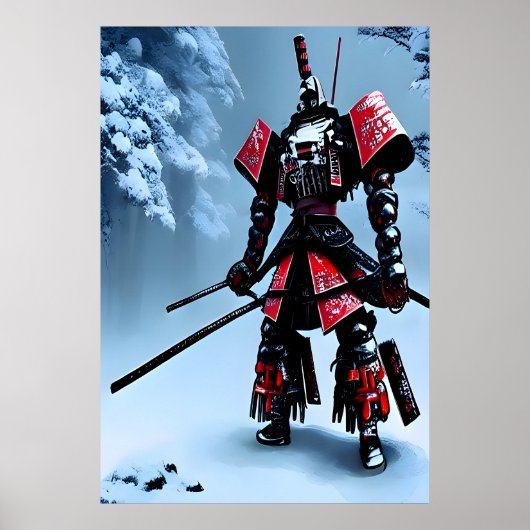 Japeses Mech Samurai | AI Art Poster (Voorkant)