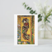 Japonaiserie, Oiran (Courtesan) Van Gogh Fine Art Briefkaart (Staand voorkant)