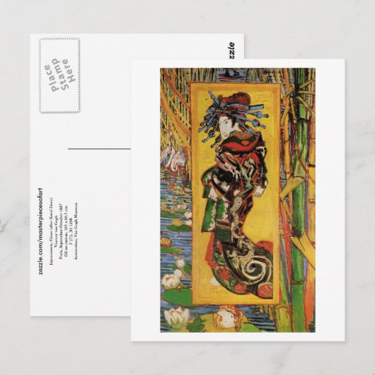 Japonaiserie, Oiran (Courtesan) Van Gogh Fine Art Briefkaart (Voorkant / Achterkant)