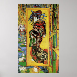 Japonaiserie Oiran na Kesa Eisen van Gogh Poster