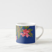 Japonica Flowers Roze op Deep Blue Espresso Kop (Rechts)