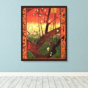 Japonisme: Bloeiende pruimenboom door Vincent van  Canvas Afdruk