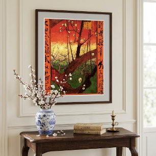 Japonisme: Bloeiende pruimenboom van Vincent van G Poster