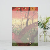 Japonisme: De bloeiende pruimelboom van Vincent va Briefpapier (Staand voorkant)