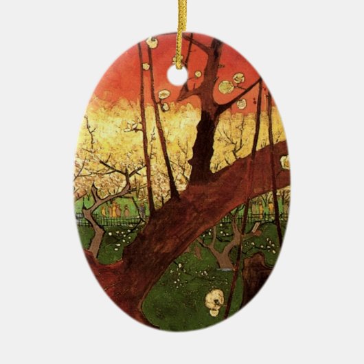 Japonisme: De bloeiende pruimelboom van Vincent va Keramisch Ornament (Voorkant)