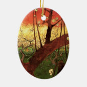 Japonisme: De bloeiende pruimelboom van Vincent va Keramisch Ornament (Achterkant)