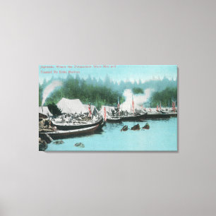 Japonski Island - Potlatchers & Sitka Natives Canvas Afdruk
