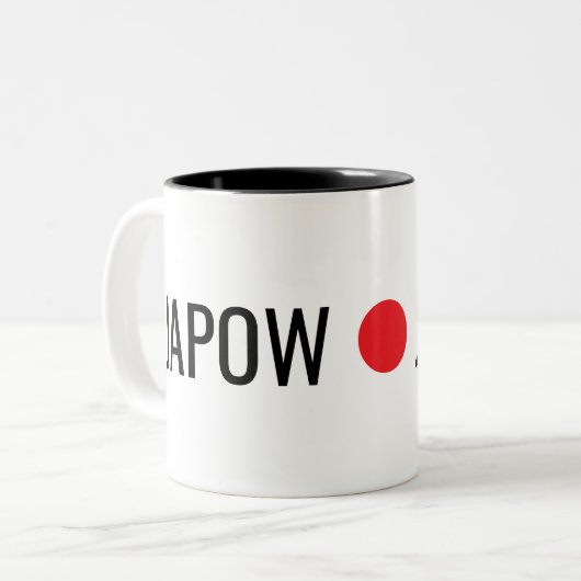 Japow Junkie  Tweekleurige Koffiemok (Voorkant links)