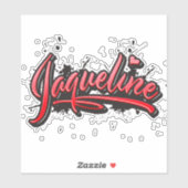 Jaqueline red Heart Graffiti Aufkleber Sticker (Vel)