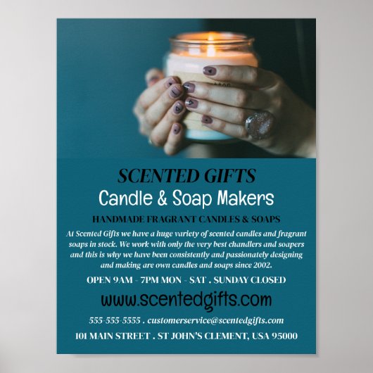 Jar Candle, Candle & Soap Maker Adverteren Poster (Voorkant)