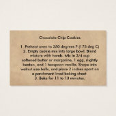 Jar Chocolate Chip Cookie Mix Hang Label Visitekaartje (Achterkant)
