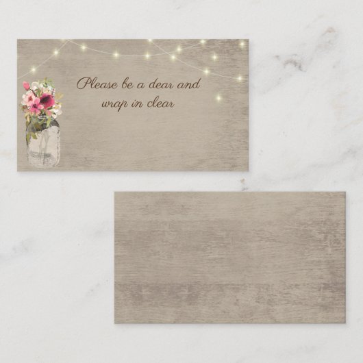 Jar en Lichten Visitekaartje (Voorkant / Achterkant)