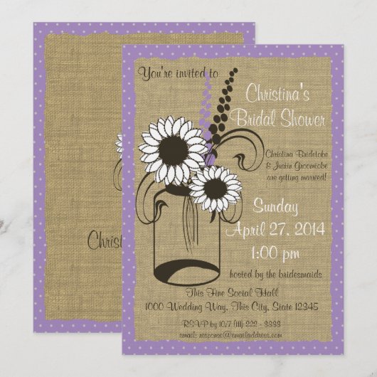 Jar Floral en Polka Dots Vrijgezellenfeest Kaart (Voorkant / Achterkant)