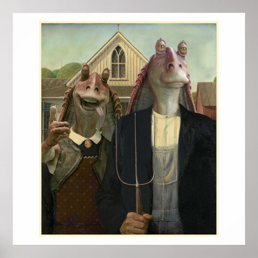 Jar Jar Binks American Binks geïnspireerd door Sta Poster (Voorkant)