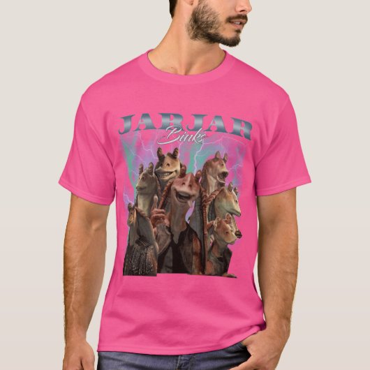 Jar Jar Retroribute familie grappig T-shirt (Voorkant)