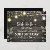 Jar Light 50th Birthday Save the Date Budget (Voorkant / Achterkant)