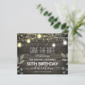 Jar Light 50th Birthday Save the Date Budget (Staand voorkant)