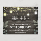 Jar Light 80th Birthday Save the Date Budget (Voorkant)