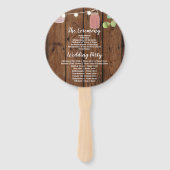 Jar Lights Bloemen Houten Kruiken Huwelijksprogram Handwaaier (Achterkant)