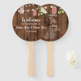 Jar Lights Bloemen Houten Kruiken Huwelijksprogram Handwaaier