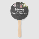 Jar Lights Bloemen Krijt Jars Huwelijksprogramma F Handwaaier (Voorkant)