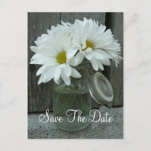 Jar of Daisies Wedding Save The Date Aankondigingskaart