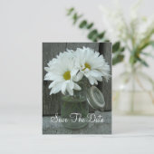 Jar of Daisies Wedding Save The Date Aankondigingskaart (Staand voorkant)