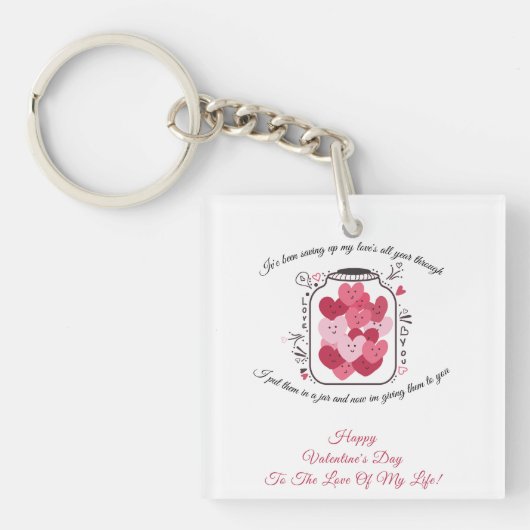 Jar Of Love Valentijnsdag Badge Sleutelhanger (Voorkant)