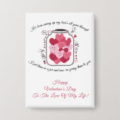 Jar Of Love Valentines Day Badge Button (Voorkant)