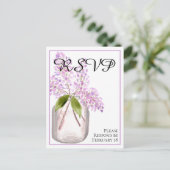 Jar van Lilacs rustieke Waterverf bruiloft RSVP Briefkaart (Staand voorkant)
