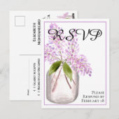Jar van Lilacs rustieke Waterverf bruiloft RSVP Briefkaart (Voorkant / Achterkant)