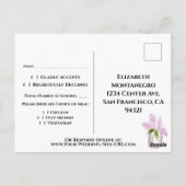 Jar van Lilacs rustieke Waterverf bruiloft RSVP Briefkaart (Achterkant)