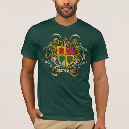 Jaramillo Achternaam Shield of Arms T-shirt (Voorkant)